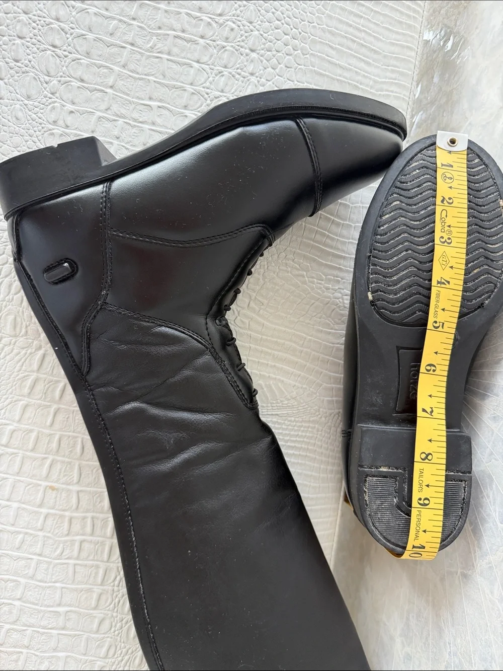 HORZE KIDS Tall Equestrian-Style Leather Boots - Black, Size 37 ( Big Kid 5-5,5)
